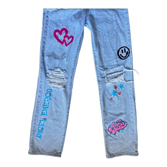 SONG 90’s Boyfriend Jeans Woman Size 0/24 - Picture 4 of 8